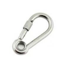 Snap Hook with threaded bush of safety stop and round thimble eye 60x6mm